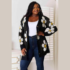 Trendsi vacation style floral cardigan with cheerful flower design perfect for casual outings