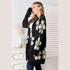 Trendsi women's vacation style floral cardigan with a playful flower design and open front