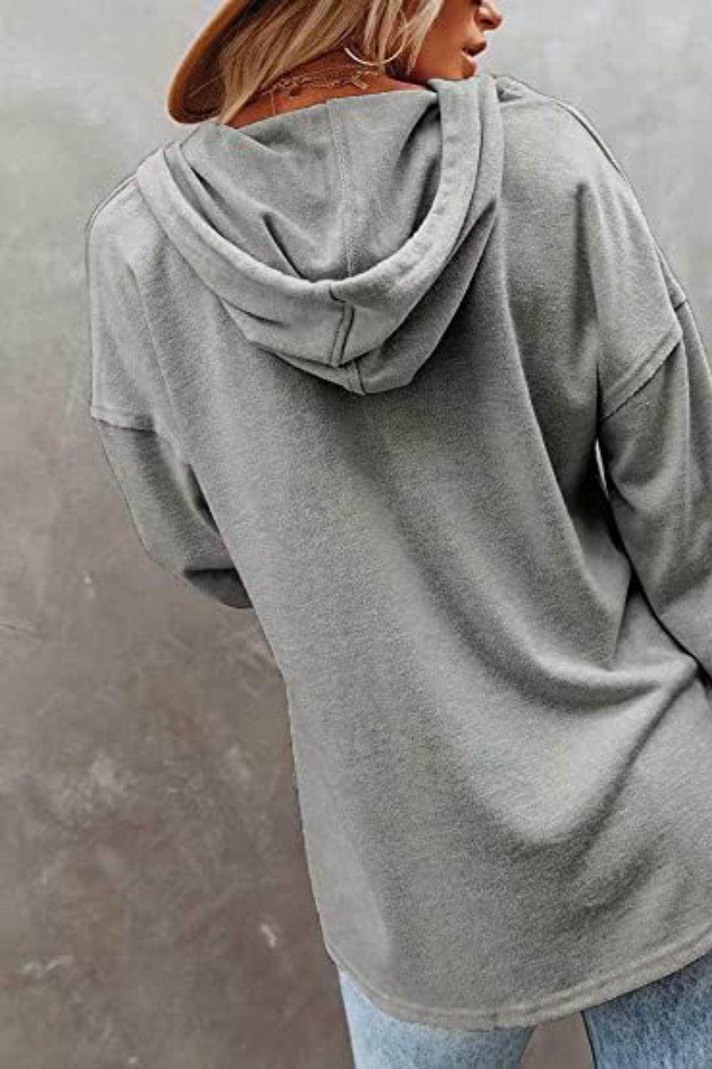 Trendsi Women's Gray Vacation Style Hoodie with Comfortable Fit and Casual Design