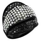 Vacation style jewelry black ring adorned with sparkling crystals for a glamorous look