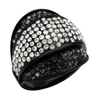 Vacation style jewelry black ring adorned with sparkling crystals for a glamorous look