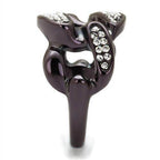 Unique purple women's ring with sparkling accents, perfect for vacation style jewelry