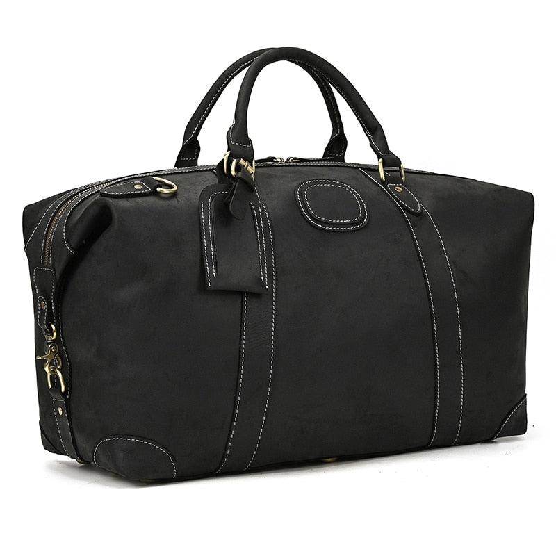 Genuine Leather Duffle Bag Weekender Travel Bag Anti-Theft - VacationGrabs