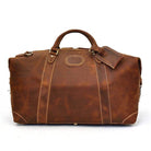 Vacation style leather bag in rich brown color, perfect for weekend getaways and travel