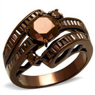 Bronze Vacation Style Womens Jewelry Ring with Sparkling Stones and Unique Design