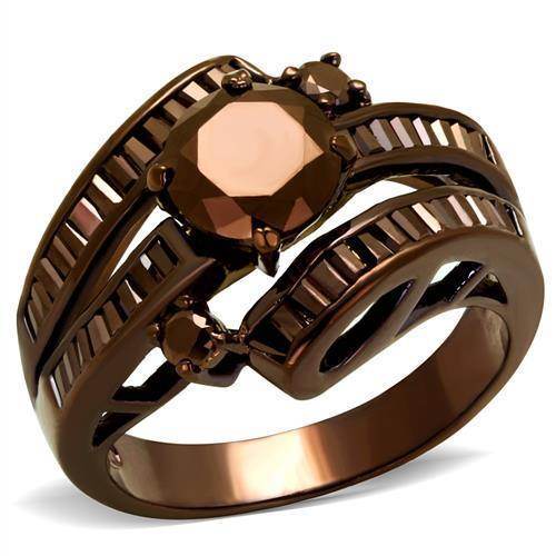 Bronze Vacation Style Womens Jewelry Ring with Sparkling Stones and Unique Design