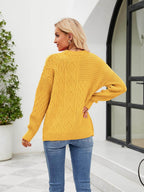 Trendsi Women's Casual Vacation Sweater in Yellow with Textured Knit Design and Relaxed Fit
