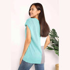 Double Take Color Block V-Neck Knit Top - VacationGrabs