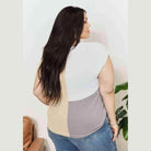 Trendsi women's stylish summer knitwear in a unique color block design with short sleeves
