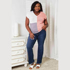 Trendsi women's stylish summer knitwear in pastel colors, featuring a v-neck and short sleeves, paired with jeans