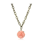 VacationGrabs vintage floral pendant jewelry featuring a pink flower on a delicate chain