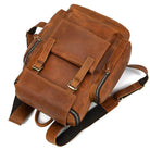 Vintage leather travel backpack with multiple pockets and sturdy straps for stylish adventures