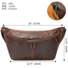 VacationGrabs vintage leather waist bag featuring a spacious design and adjustable straps for versatility