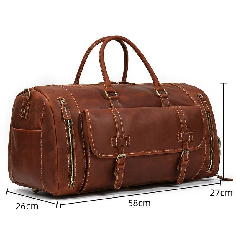 Luggage & Bags - Duffel Vintage Style Leather Duffle Bags Traveling Weekender Bags