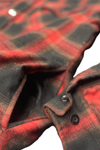 Close-up of VacationGrabs warm flannel shirts for men in red and black plaid pattern
