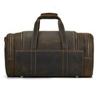 VacationGrabs durable leather weekend travel bag with sturdy handles and multiple zippered pockets