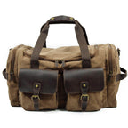 Brown VacationGrabs weekender outdoor duffel bag with spacious compartments and dual front pockets