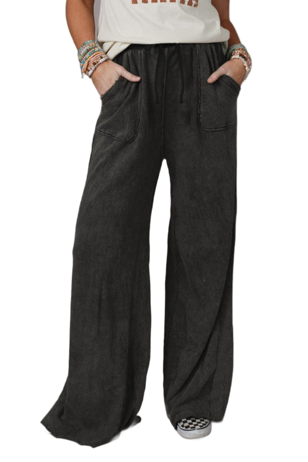 Women's Activewear Wide Leg Pocketed Pants