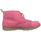 Women's Shoes - Boots Women Embroidered Flower Lace Up Boots Oxford Pink Shoes