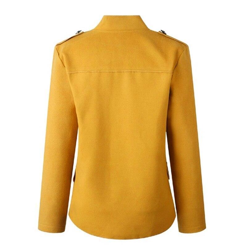 Women's Blazers Women Open Front Mandarin Collar Blazer Design Button...