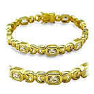 Women's Jewelry - Bracelets Women's Bracelets - 415601 - Gold Brass Bracelet with AAA Grade CZ in Clear