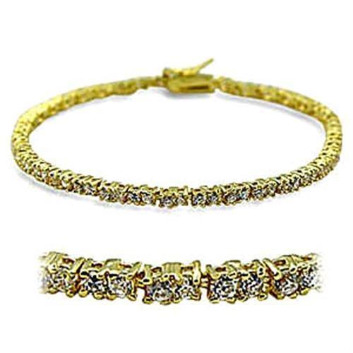 Women's Jewelry - Bracelets Women's Bracelets 415802 - Gold Brass Bracelet with AAA Grade CZ in Clear