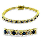 Women's Jewelry - Bracelets Women's Bracelets 415903 - Gold Brass Bracelet with Synthetic Spinel in Sapphire