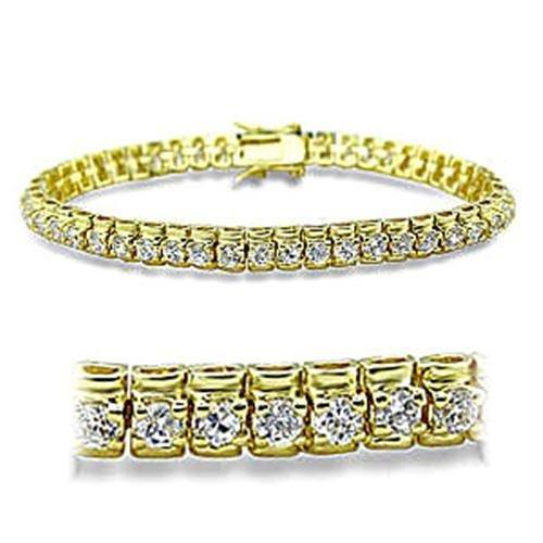 Women's Jewelry - Bracelets Women's Bracelets 415906 - Gold Brass Bracelet with AAA Grade CZ in Clear