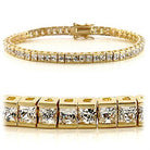 Women's Jewelry - Bracelets Women's Bracelets 47101 - Gold Brass Bracelet with AAA Grade CZ in Clear