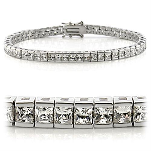 Women's Jewelry - Bracelets Women's Bracelets 47102 - Rhodium Brass Bracelet with AAA Grade CZ in Clear