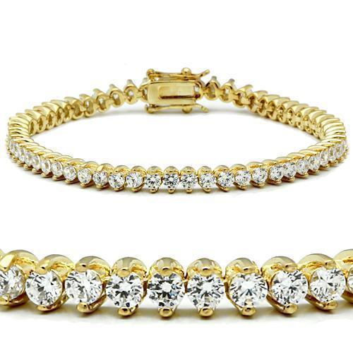 Women's Jewelry - Bracelets Women's Bracelets 47104 - Gold Brass Bracelet with AAA Grade CZ in Clear