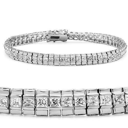 Women's Jewelry - Bracelets Women's Bracelets 47304 - Rhodium Brass Bracelet with AAA Grade CZ in Clear