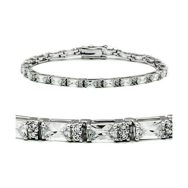 Women's Bracelets 47401 - Rhodium Brass Bracelet with AAA - VacationGrabs