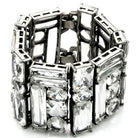 Women's Jewelry - Bracelets Women's Bracelets - LO1135 - Antique Silver Brass Bracelet with Synthetic Synthetic Glass in Clear