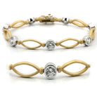 Women's Jewelry - Bracelets Women's Bracelets - LO1154 - Matte Gold & Rhodium Brass Bracelet with AAA Grade CZ in Clear