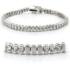 Women's Jewelry - Bracelets Women's Bracelets - LO1159 - Matte Rhodium & Rhodium Brass Bracelet with AAA Grade CZ in Clear