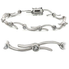 Women's Jewelry - Bracelets Women's Bracelets - LO1404 - Matte Rhodium & Rhodium Brass Bracelet with AAA Grade CZ in Clear