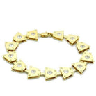 Women's Jewelry - Bracelets Women's Bracelets - LO2002 - Matte Gold & Gold Brass Bracelet with AAA Grade CZ in Clear