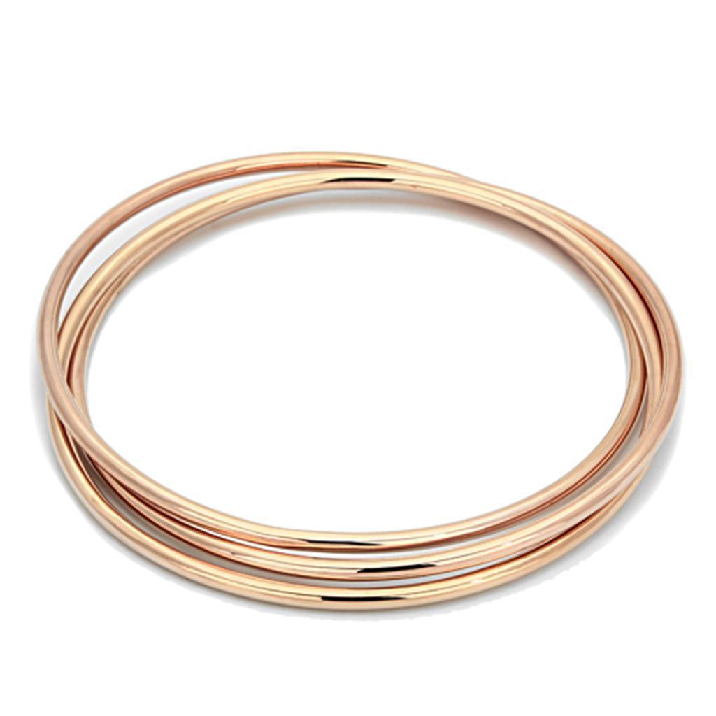 Women's Jewelry - Bracelets Women's Bracelets - LO3072 - Rose Gold Brass Bangle with No Stone