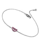 Women's Jewelry - Bracelets Women's Bracelets - LO3229 - Rhodium Brass Bracelet with Top Grade Crystal in Rose