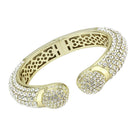Women's Jewelry - Bracelets Women's Bracelets - LO4311 - Flash Gold Brass Bangle with Top Grade Crystal in Clear