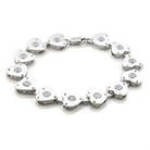 Women's Jewelry - Bracelets Women's Bracelets - LO586 - Matte Rhodium & Rhodium Brass Bracelet with AAA Grade CZ in Clear
