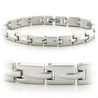 Women's Jewelry - Bracelets Women's Bracelets - LO606 - Matte Rhodium & Rhodium White Metal Bracelet with No Stone