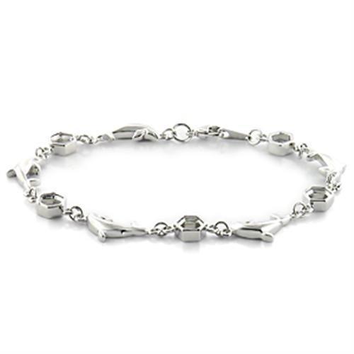 Women's Jewelry - Bracelets Women's Bracelets - LO731 - Imitation Rhodium Brass Bracelet with No Stone