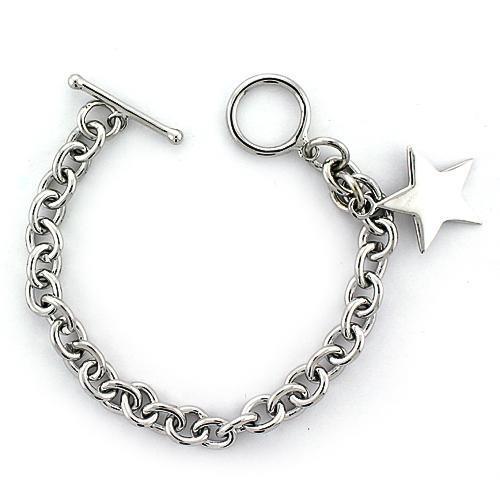 Women's Jewelry - Bracelets Women's Bracelets - LOAS796 - High-Polished 925 Sterling Silver Bracelet with No Stone