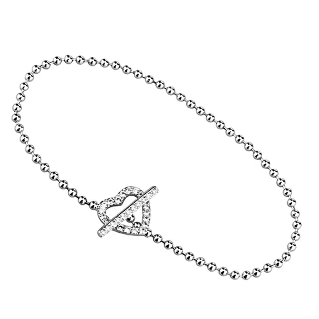 Women's Jewelry - Bracelets Women's Bracelets Style No. 3W404 - Rhodium Brass Bracelet with AAA Grade CZ in Clear