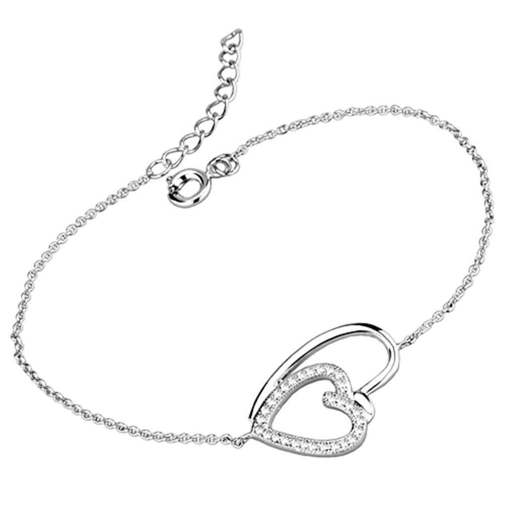 Women's Jewelry - Bracelets Women's Bracelets Style No. 3W715 - Rhodium Brass Bracelet with AAA Grade CZ in Clear