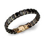 Stylish women's bracelets ion plated with black geometric design for elegant fashion