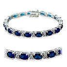 Women's Jewelry - Bracelets Women's Bracelets Style No. 415501 - Rhodium Brass Bracelet with Synthetic Spinel in Sapphire