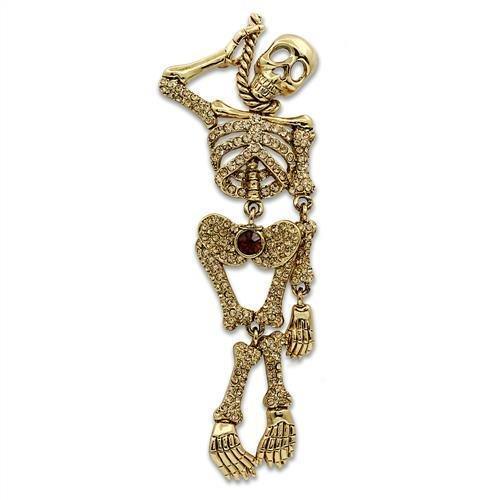 Women's Jewelry - Brooches Women's Brooches - LO2409 - Gold White Metal Brooches with Top Grade Crystal in Multi Color